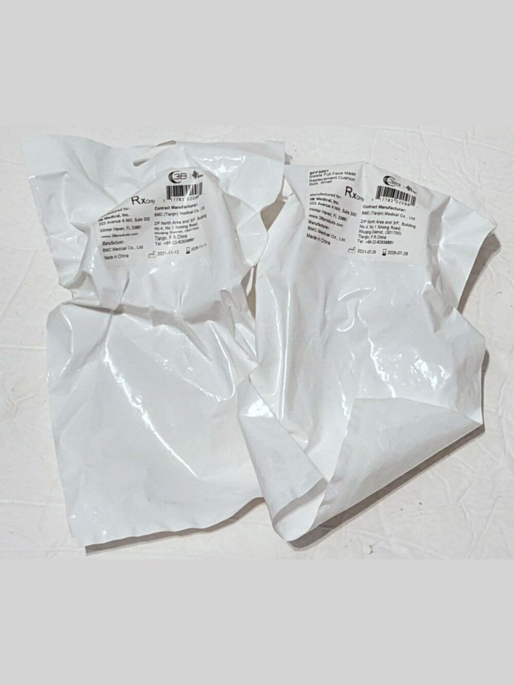 LOT OF 2 BMC Medical Siesta Full Face Respirator Replacement Mask Cushions Small
